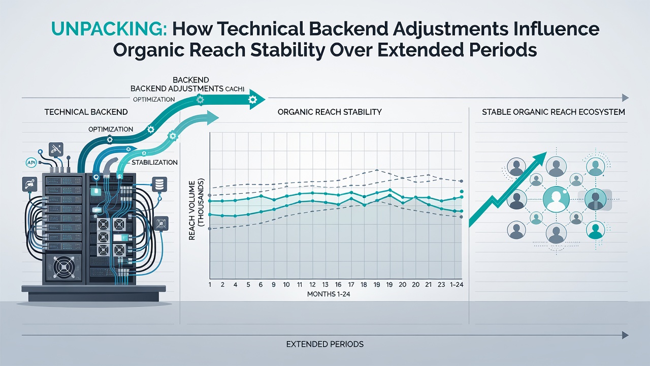 Analytics dashboard displaying long-term organic traffic trends following backend optimizations and stability measurements